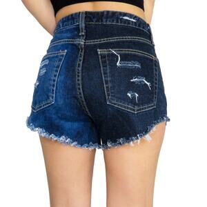 Gap Booty Cut Stretch Split Wash Ripped Shorts Colorblock High Rise Cut Off 8